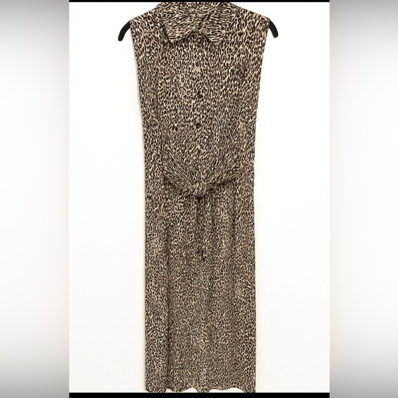 Emma & Michele Leopard Print Maxi Shirt Dress | Soft Rayon | Safari Chic Size S - Picture 2 of 10